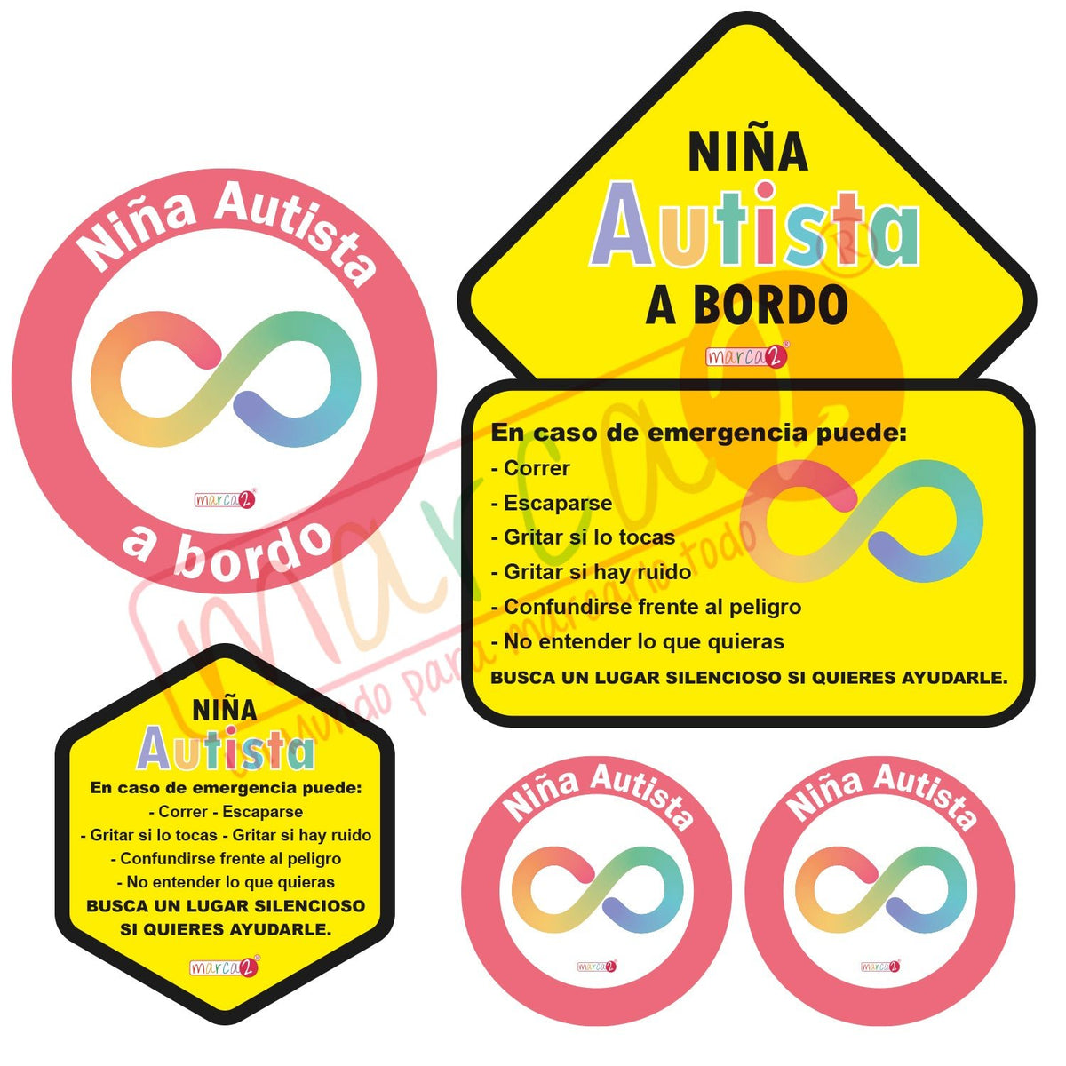 Autos Marca2: Niño/a o adulto Autista a bordo - Marca2