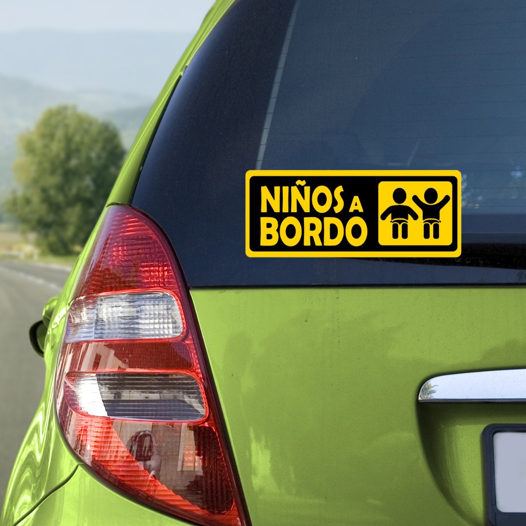Autos Marca2: Niños a bordo rectangular - Marca2