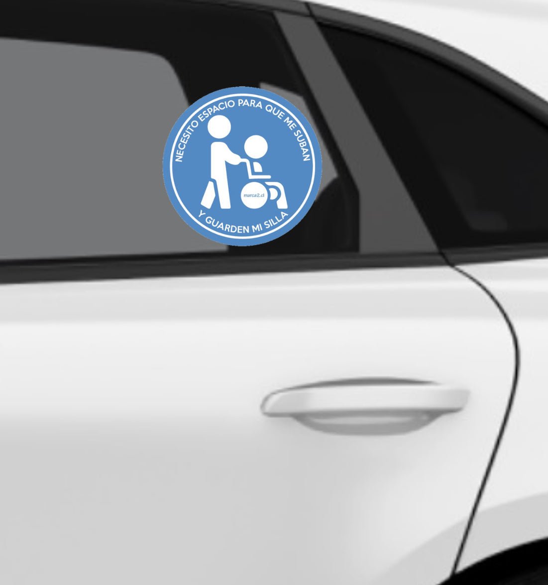 Autos Marca2 : Sticker reflectante. Necesito espacio para que me suban y guarden mi silla. - Marca2