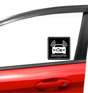 Autos Marca2:  Sticker reflectante  para indicar que tu auto tiene sistema de bloqueo de motor. Envios a todo Chile (7125575893081)