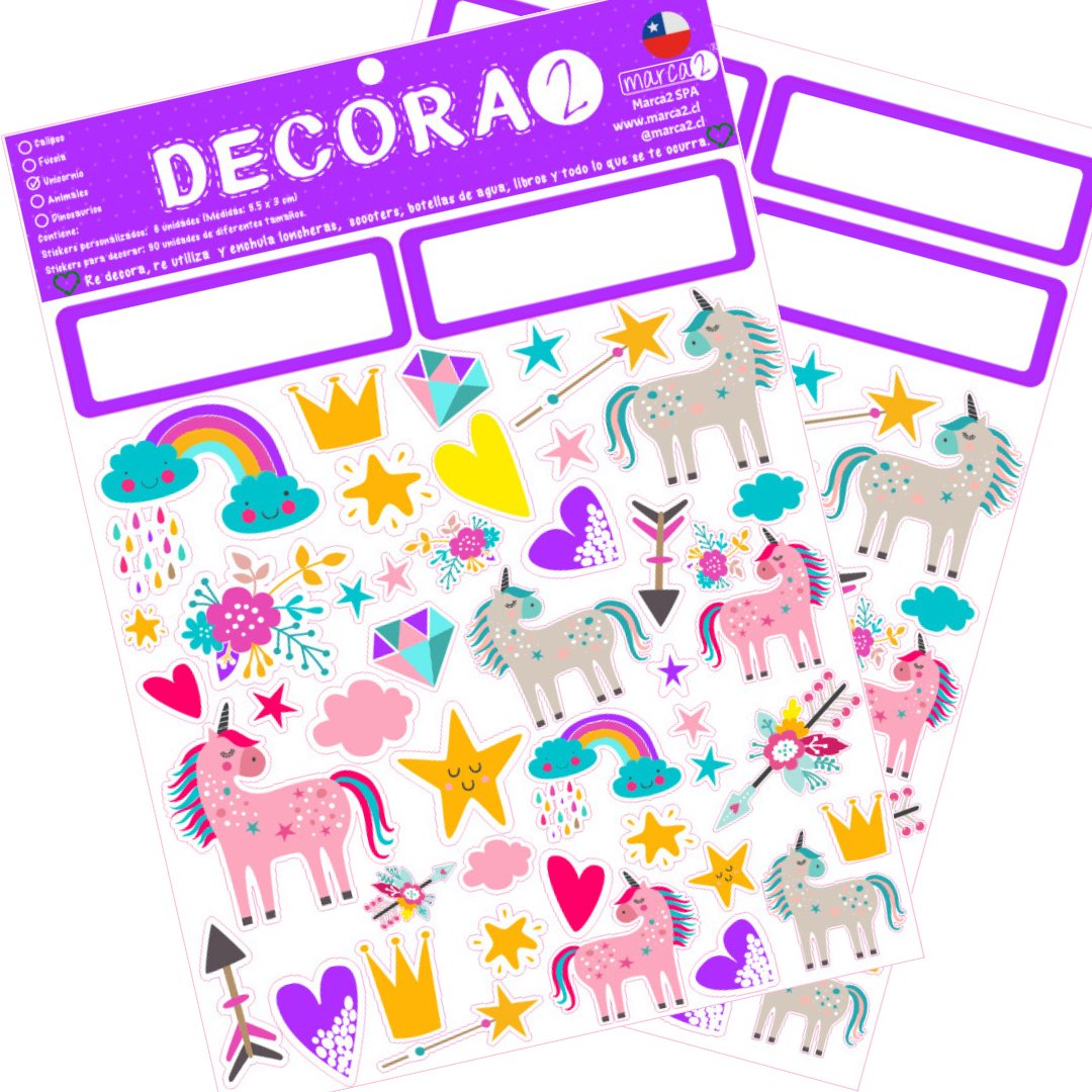 Decora2 : Stickers para Re decorar lo que ya tienes. - Marca2