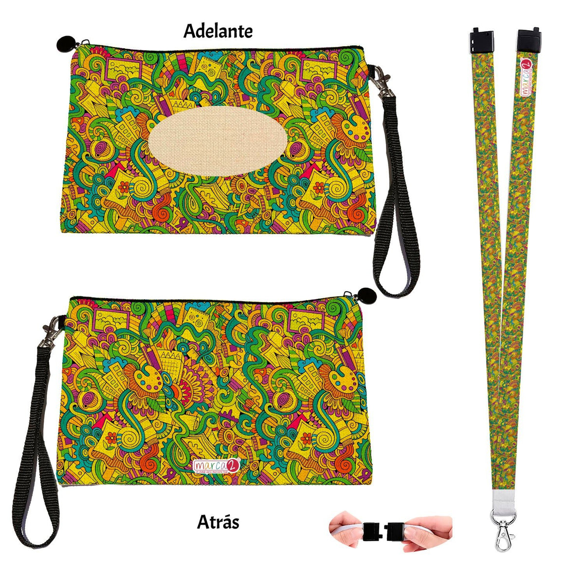 Estuche + Lanyard diseño: Artista - Marca2