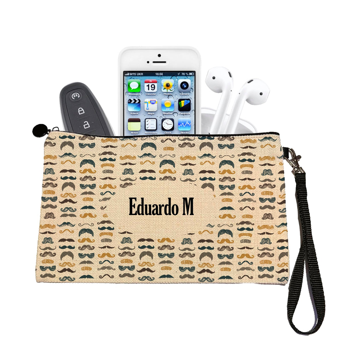 Estuche + Lanyard diseño: Bigotes - Marca2