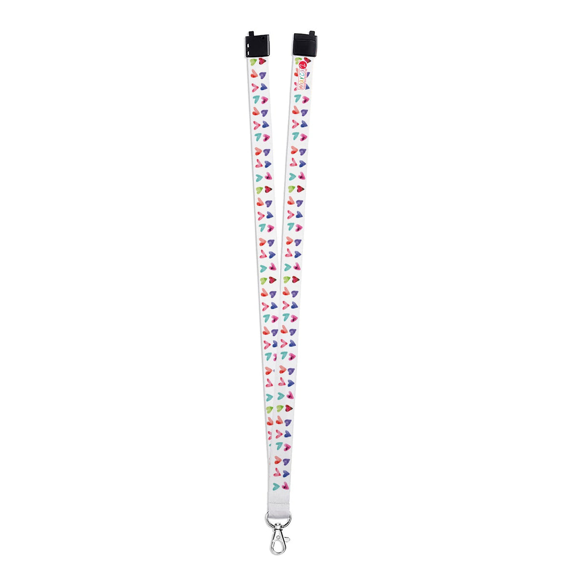 Estuche + Lanyard diseño: Corazones Acuarela - Marca2