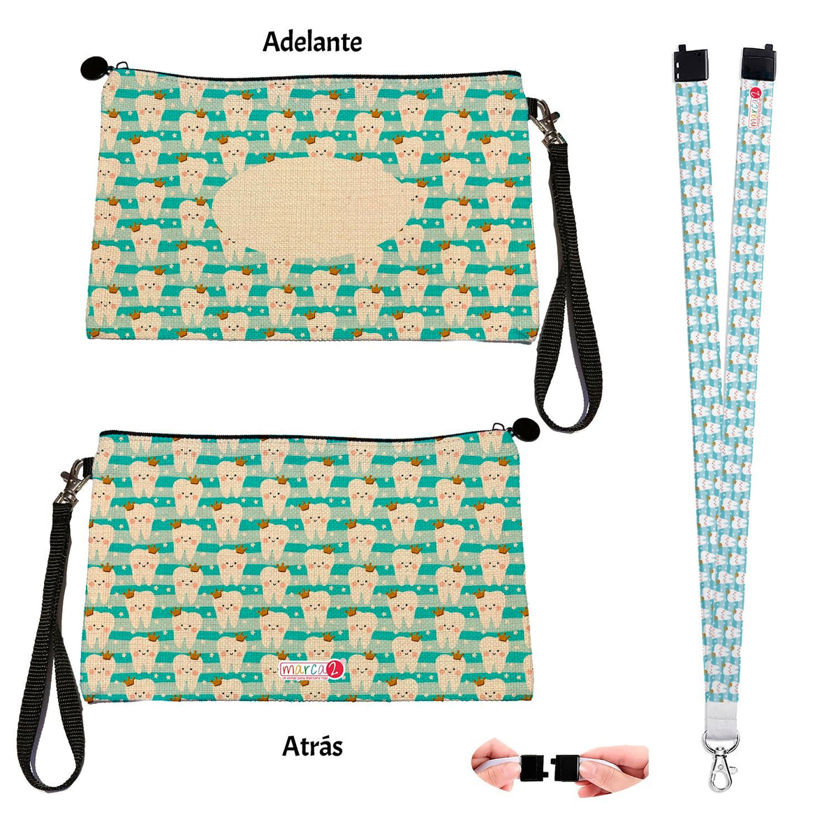 Estuche + Lanyard diseño: Diente Reina - Marca2