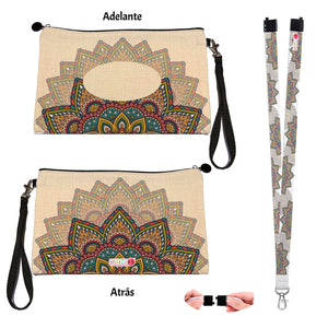 Estuche + Lanyard diseño: Mandala - Marca2