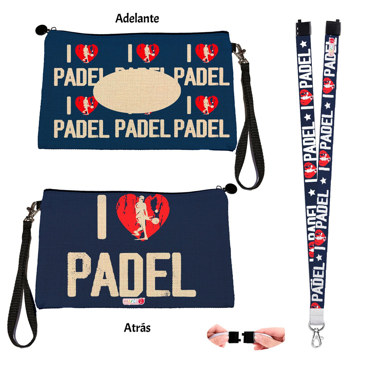 Estuche + Lanyard diseño: Pádel - Marca2