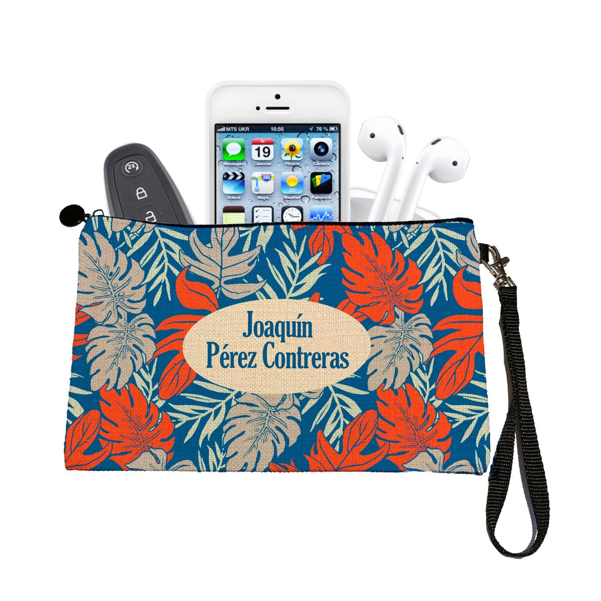 Estuche + Lanyard diseño: Palmeras - Marca2