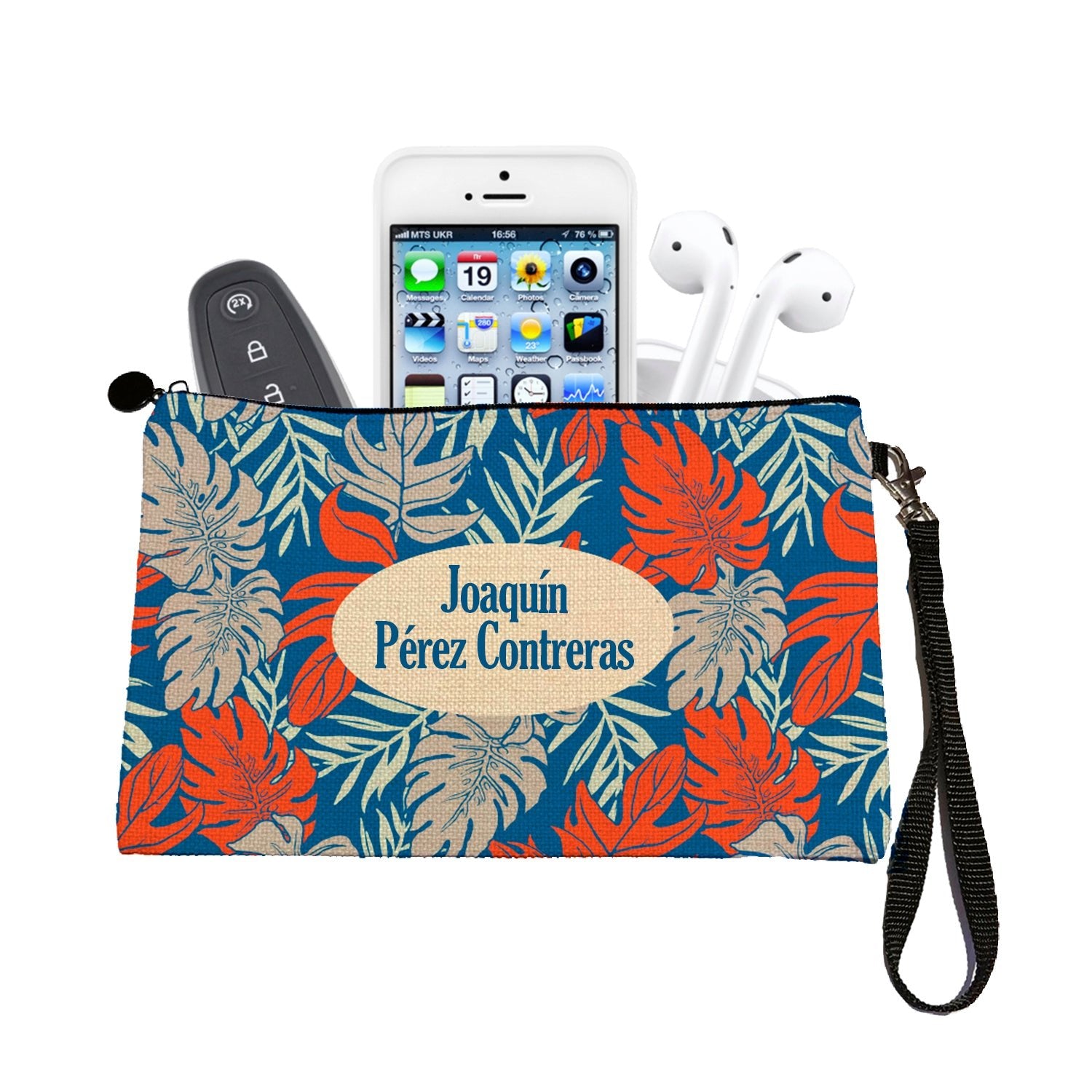 Estuche + Lanyard diseño: Palmeras - Marca2