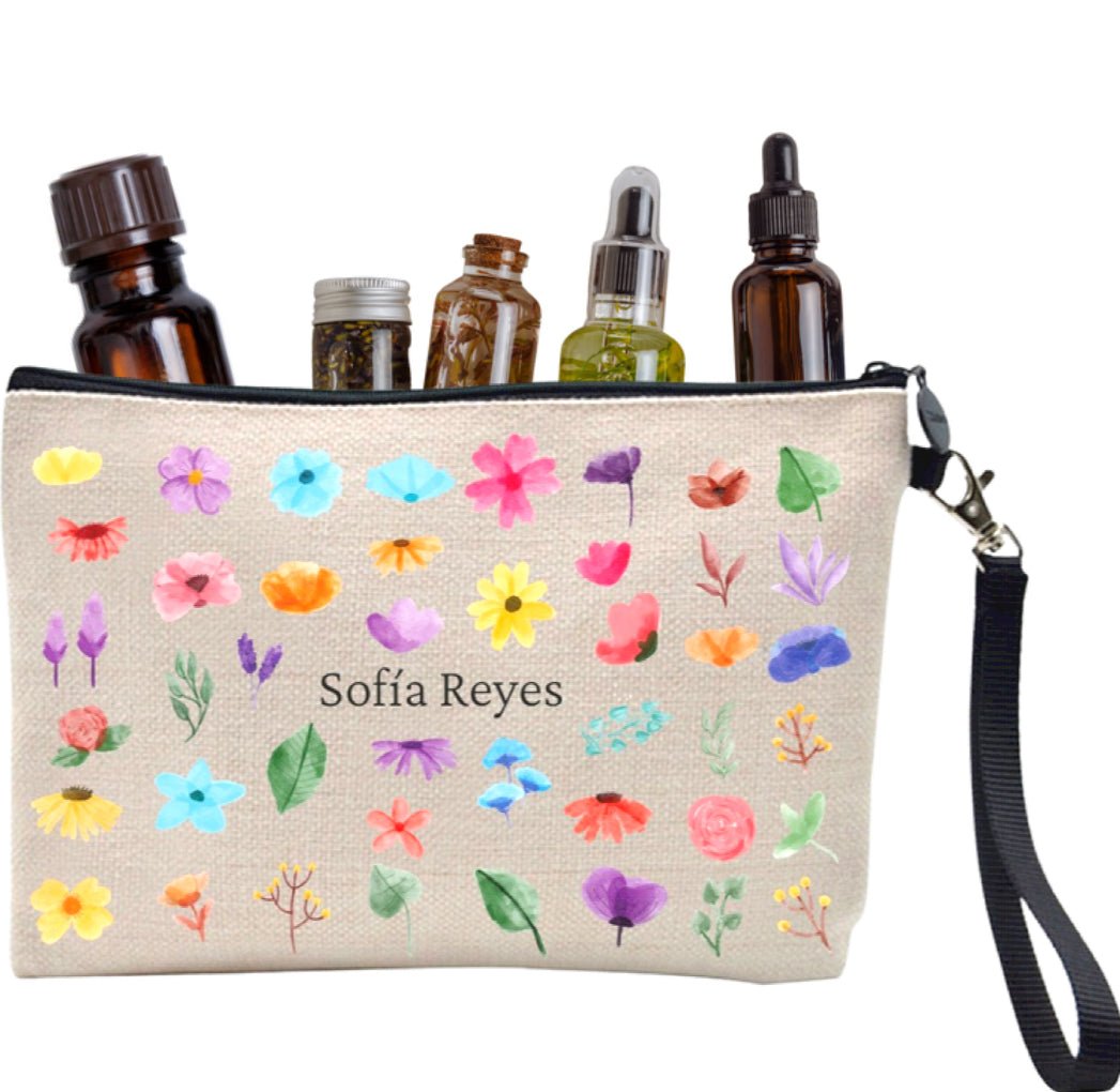 Estuche personalizado: Flores acuarela - Marca2