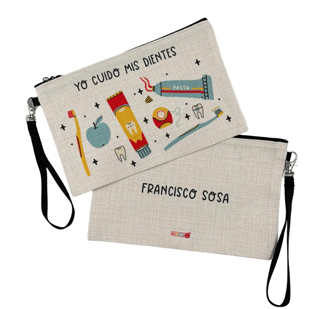 Estuche personalizado: Yo cuido mis dientes: Turquesa / Naranja - Marca2