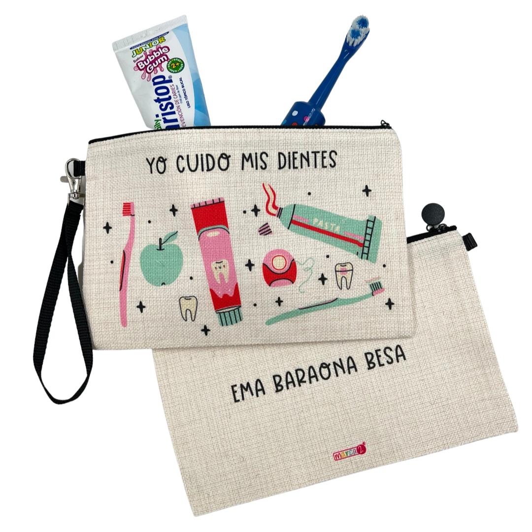 Estuche personalizado: Yo cuido mis dientes: Turquesa / Rosado - Marca2