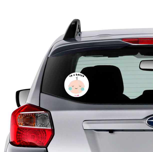 Sticker auto : Yo a bordo celeste . Nueva versión (7062943268953)