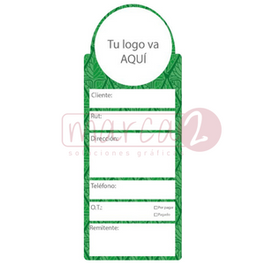 Sticker para completar información de envío  de tus paquetes, los cuales podrás completar a mano con la información de tu cliente y además podrás poner tu logo. Envios más profesionales  y bien presentados con Marca2.   Envíos a todo Chile Medida: 6,5 cm x 17 cm .