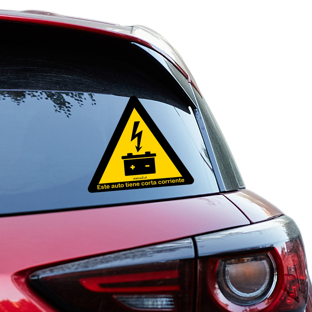 Autos Marca2: Stickers  reflectantes para alertar que tu auto tiene corta corriente. Stickers de20 x 20 cm y de 10 x 10 cm. Envíos a todo Chile. (7125575991385)