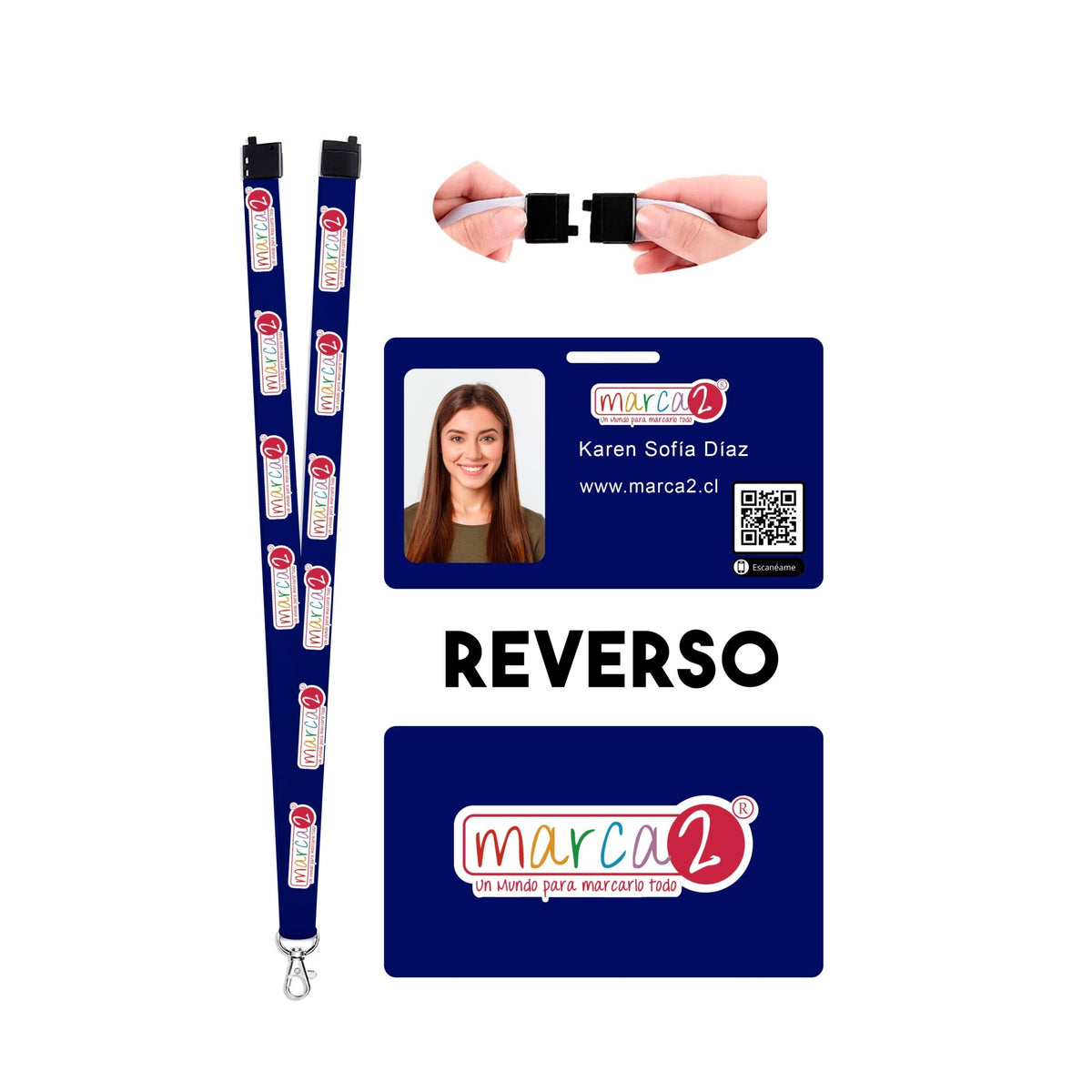 Lanyard impreso logo empresa + credencial con foto - Marca2