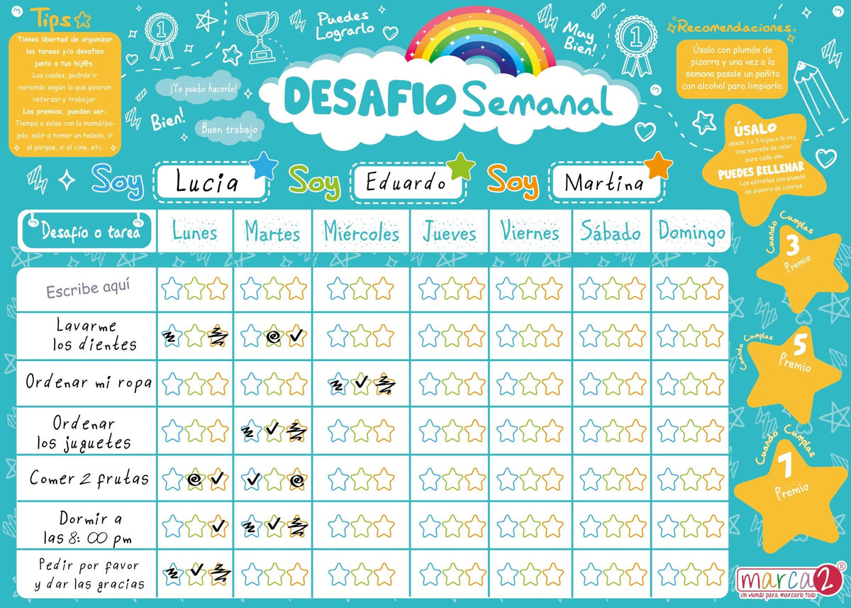 Pizarra imantada: Desafío Semanal - Marca2