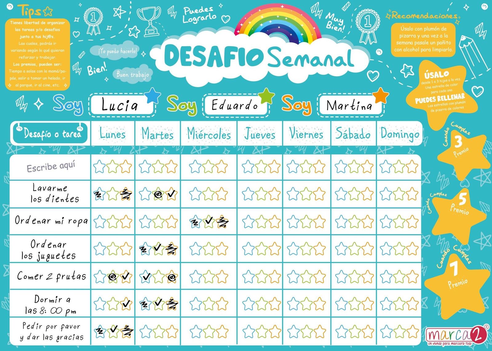 Pizarra imantada: Desafío Semanal - Marca2