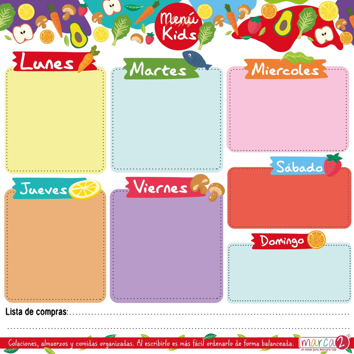 Pizarra Imantada: Menú Kids - Marca2