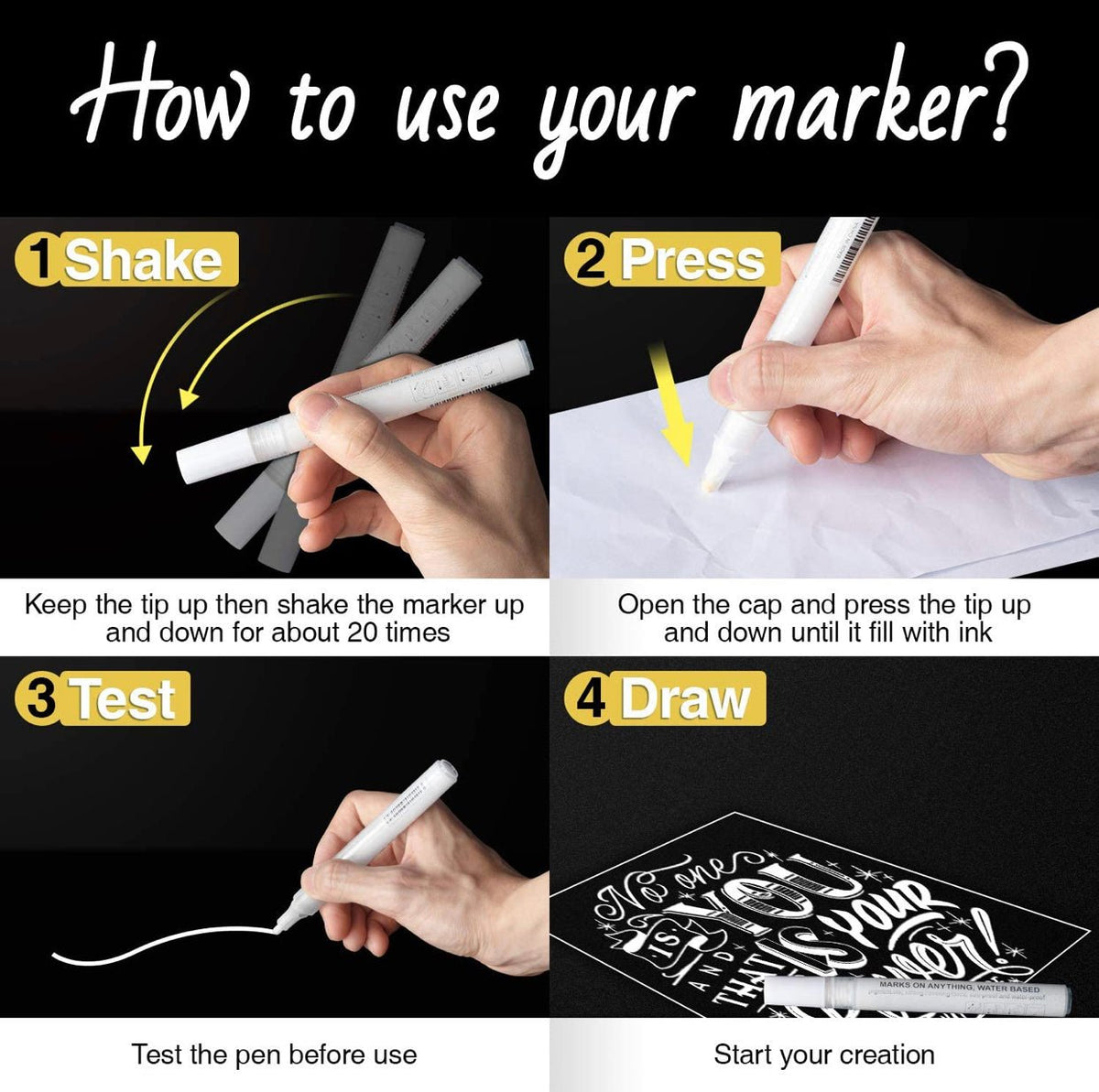 Plumón Blanco acrilico - Marca2