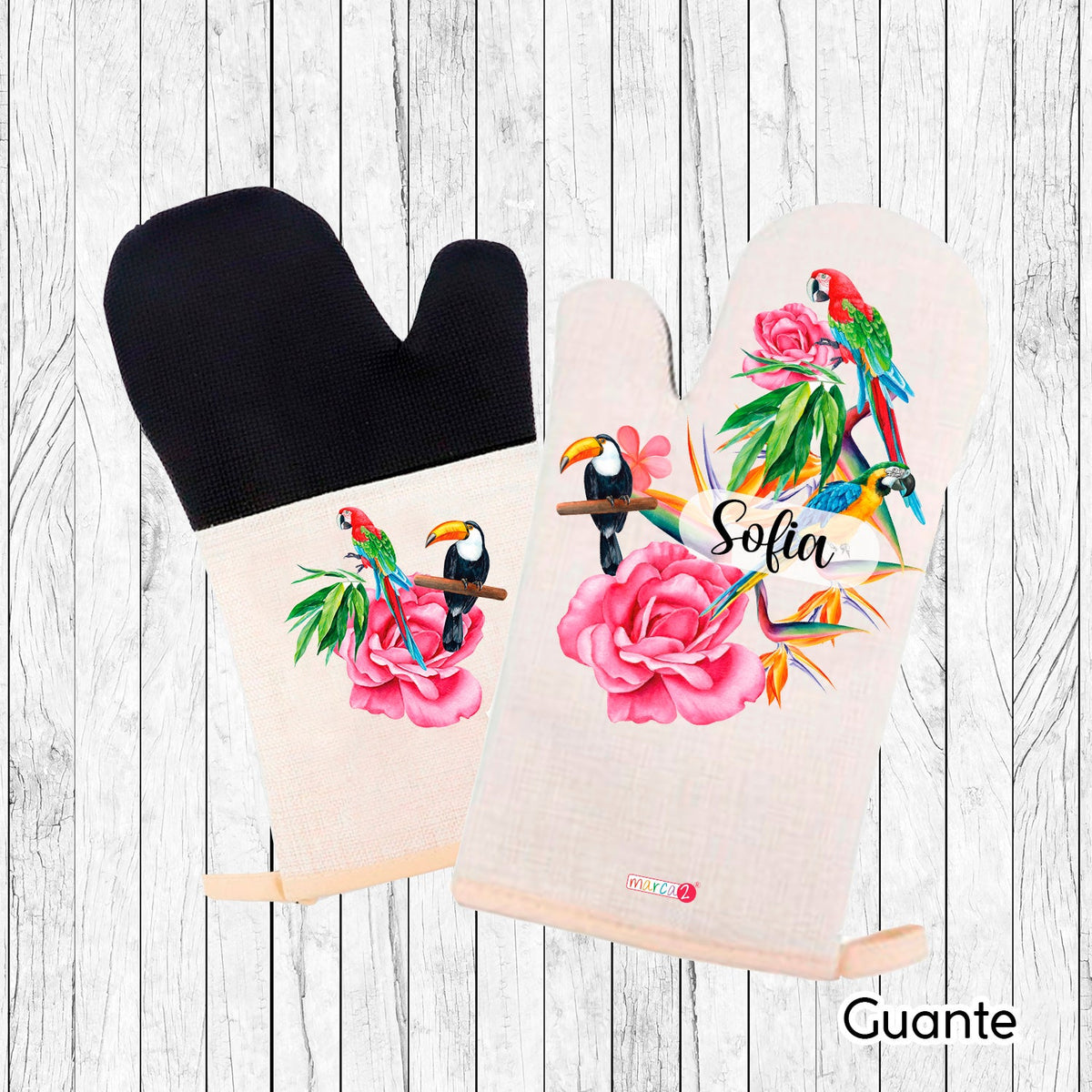 Set de Regalo personalizado: Cocinera: Diseño Tropical - Marca2