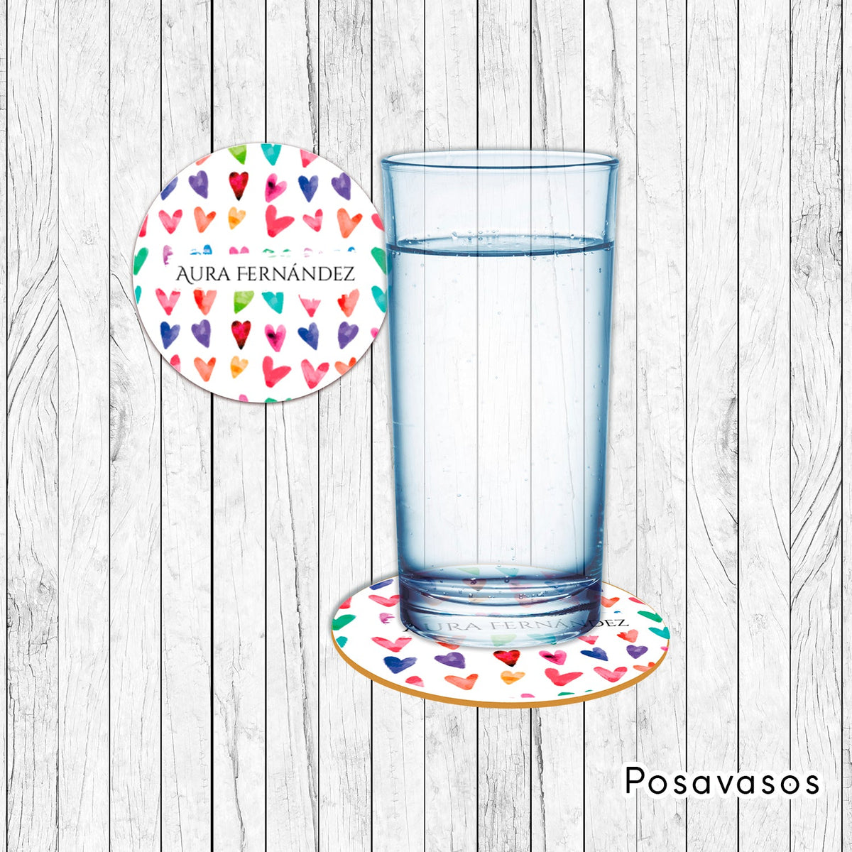 Set de Regalo personalizado: Oficina: Diseño Corazones - Marca2