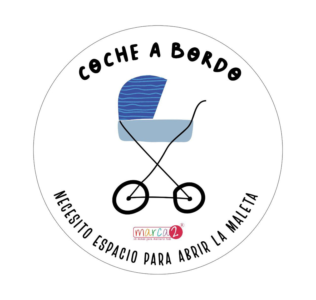 Sticker auto : Coche a bordo. Turquesa - Marca2