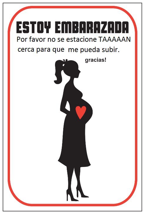 Sticker auto: Embarazada, dejame espacio para subirme - Marca2
