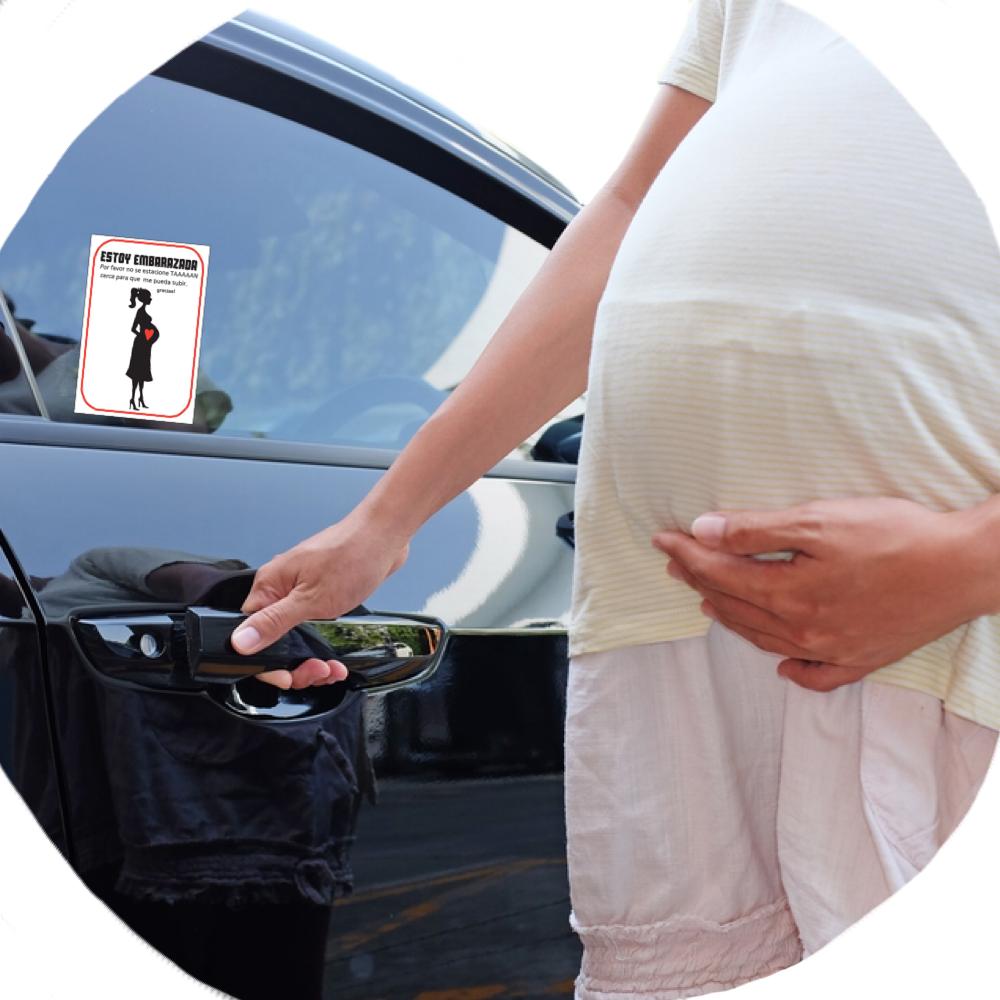 Sticker auto: Embarazada, dejame espacio para subirme - Marca2
