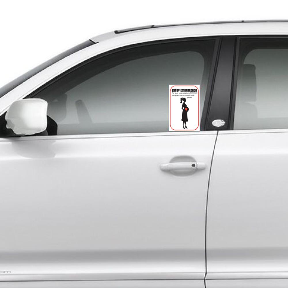 Sticker auto: Embarazada, dejame espacio para subirme - Marca2