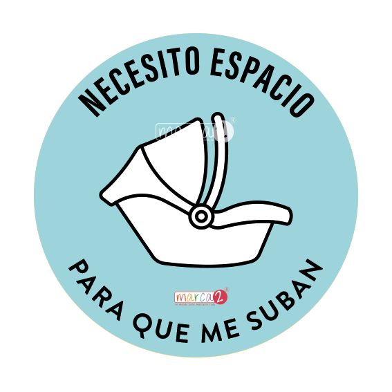 Sticker auto : Huevito fondo turquesa: Necesito espacio para que me suban. - Marca2