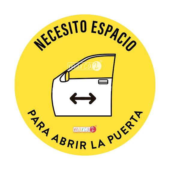 Sticker auto : Necesito espacio para abrir la puerta - Marca2