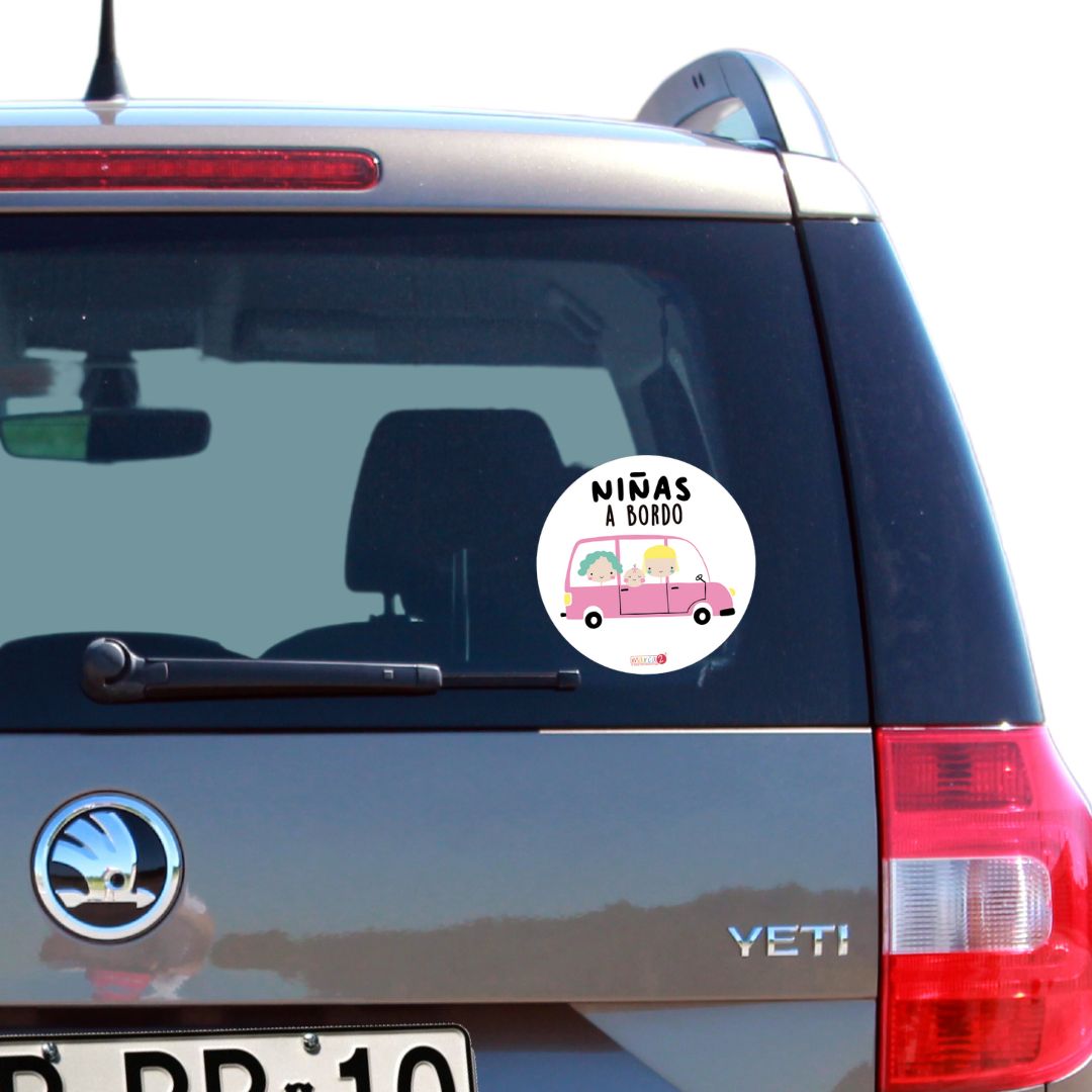 Sticker auto : Niñas a bordo - Marca2