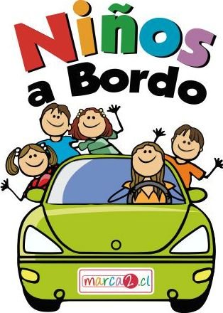 Sticker auto : Niños a bordo - Marca2