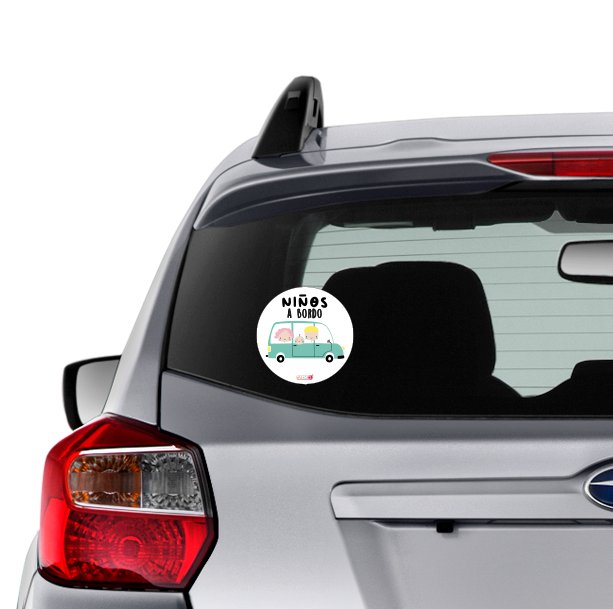 Sticker auto : Niños a bordo : Turquesa - Marca2