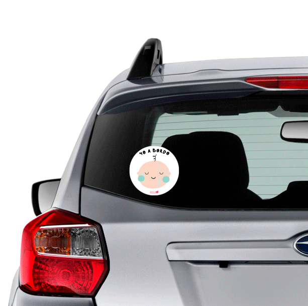 Sticker auto : Yo a bordo celeste . Nueva versión - Marca2