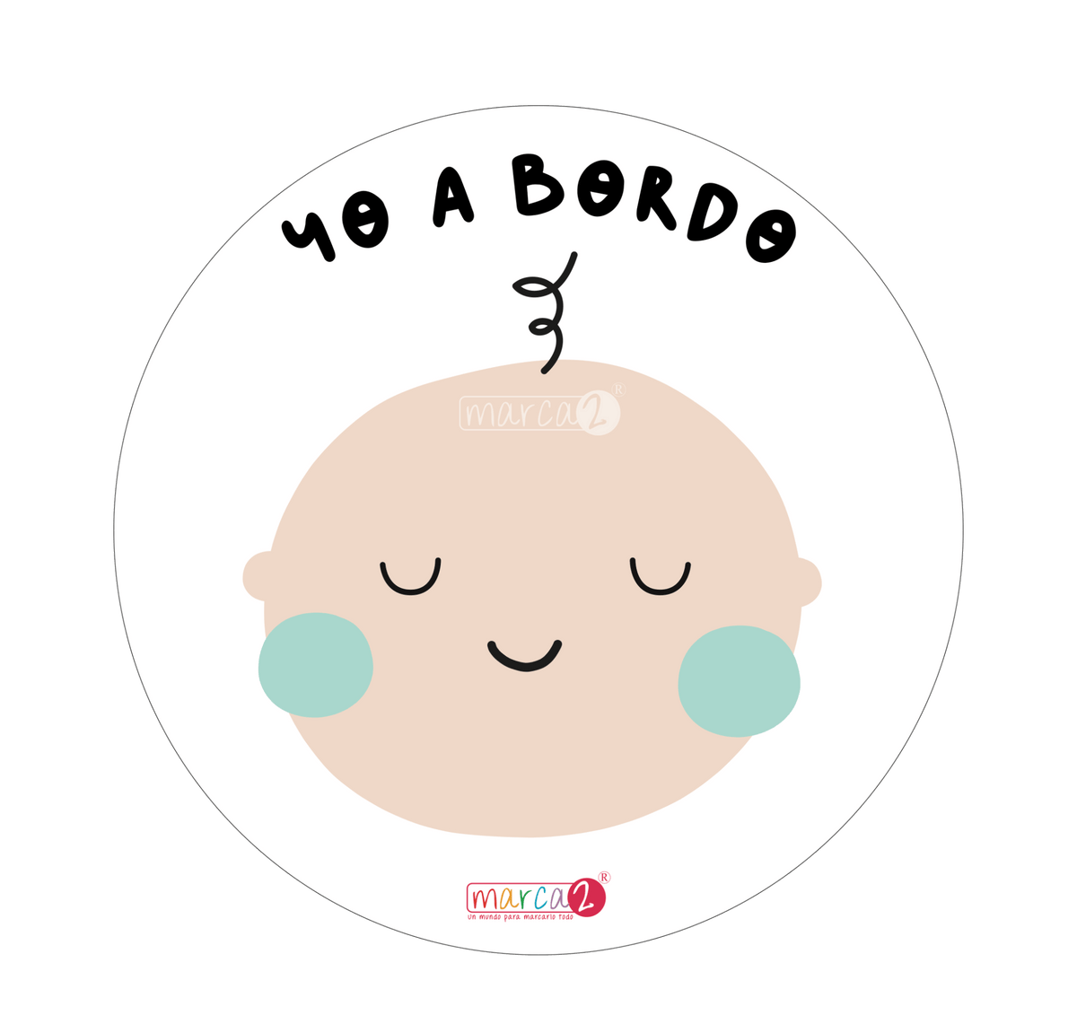 Sticker auto : Yo a bordo celeste . Nueva versión - Marca2