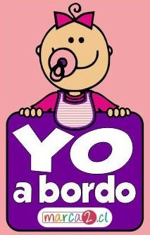 Sticker auto : Yo a bordo rosado - Marca2