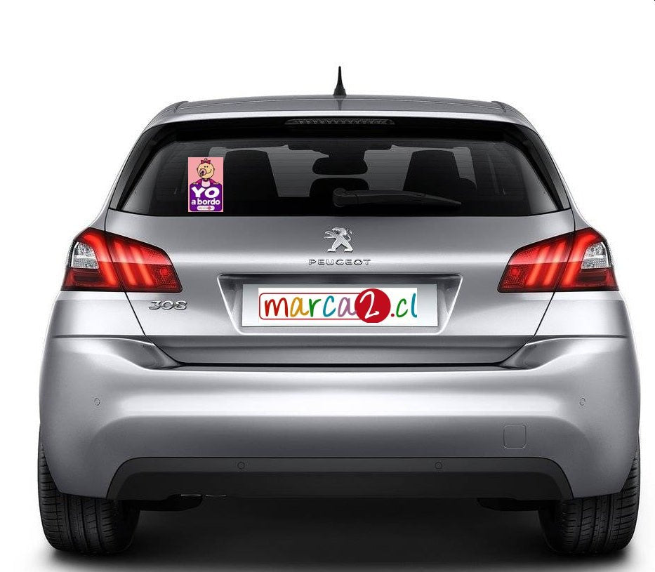 Sticker auto : Yo a bordo rosado - Marca2