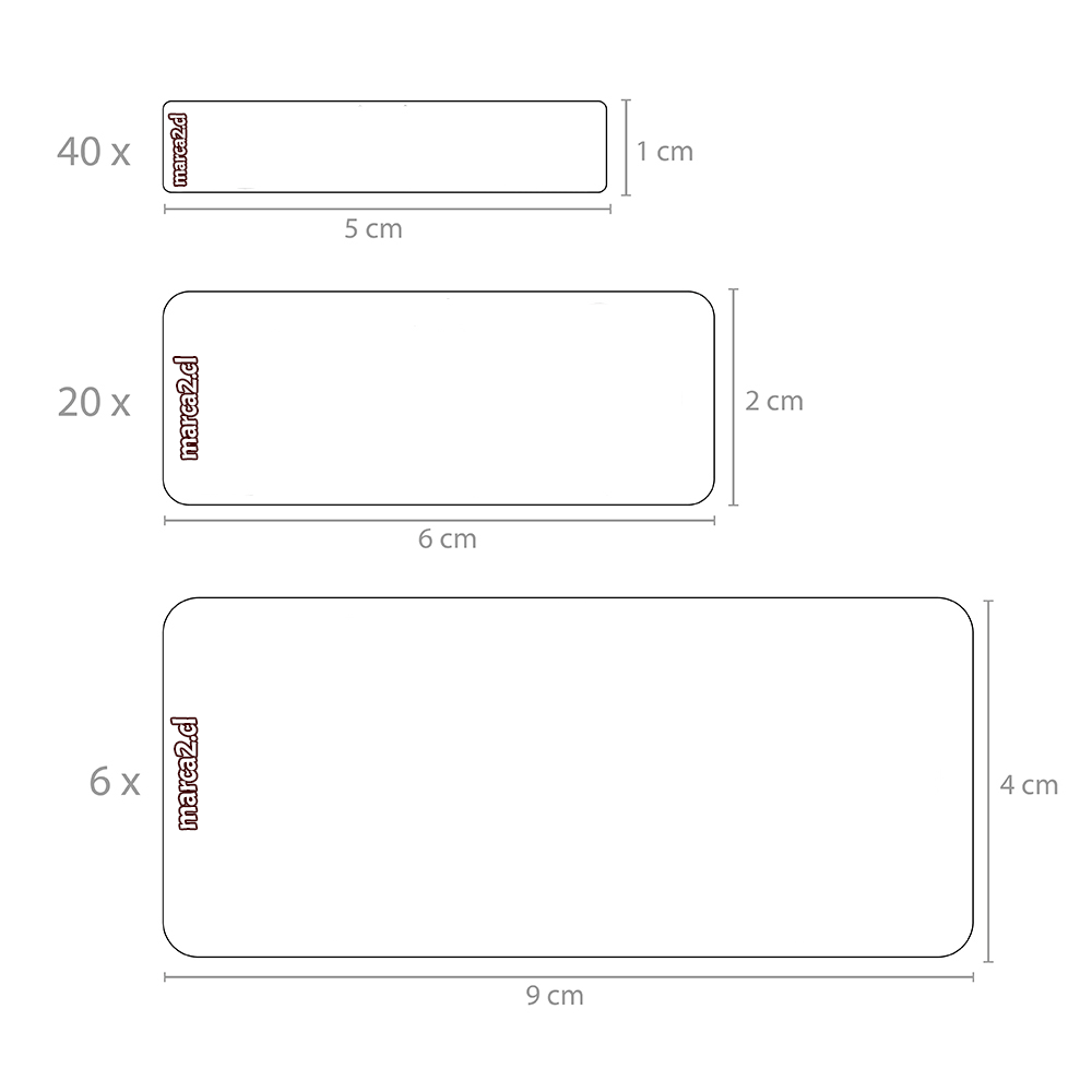Stickers de 3 tamaños : Adolescentes / Para rellenar / No personalizados - Marca2