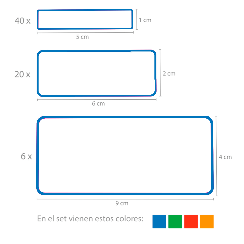 Stickers de 3 tamaños: Infantil / Para rellenar / No personalizados - Marca2