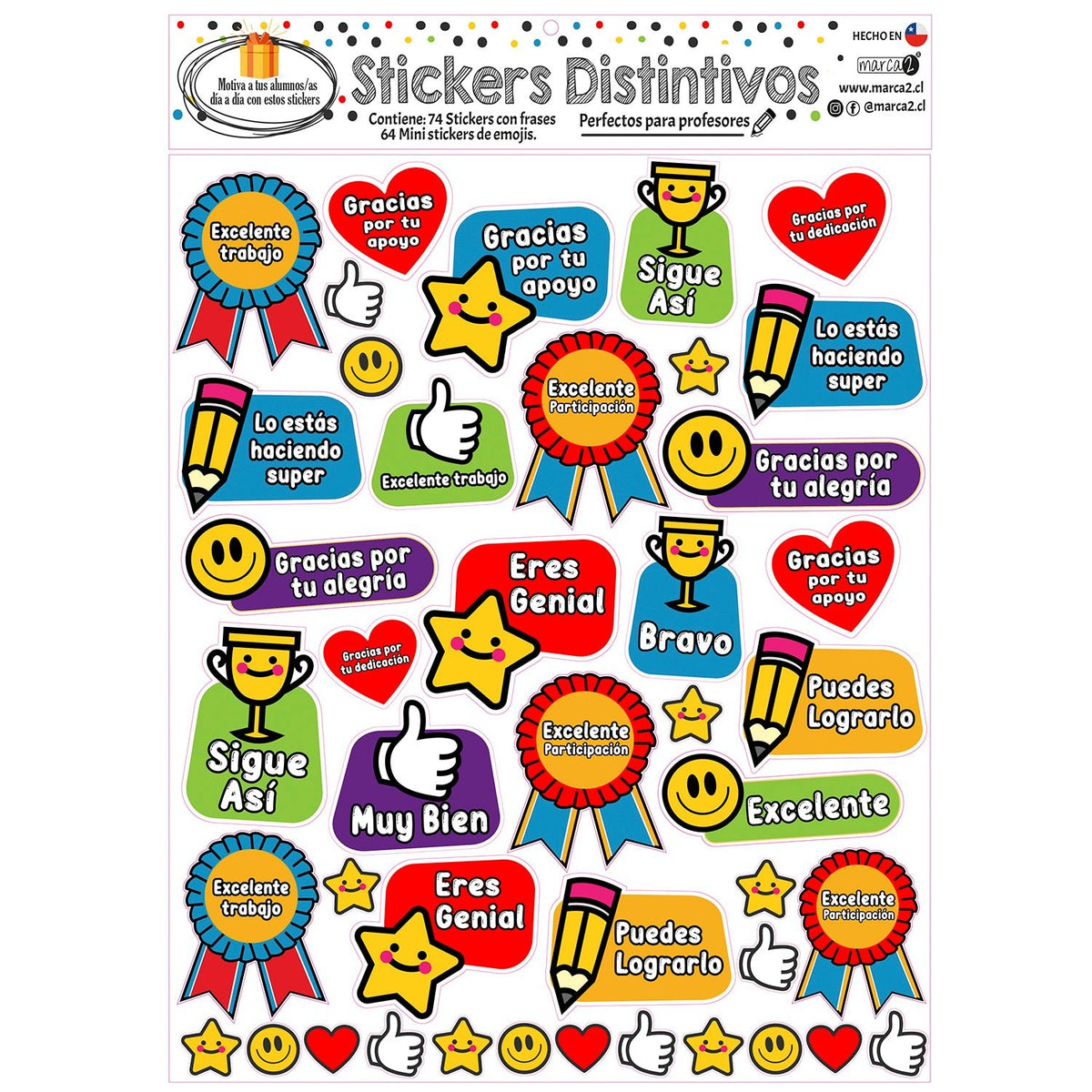 Stickers distintivos: De profes a alumnos. - Marca2