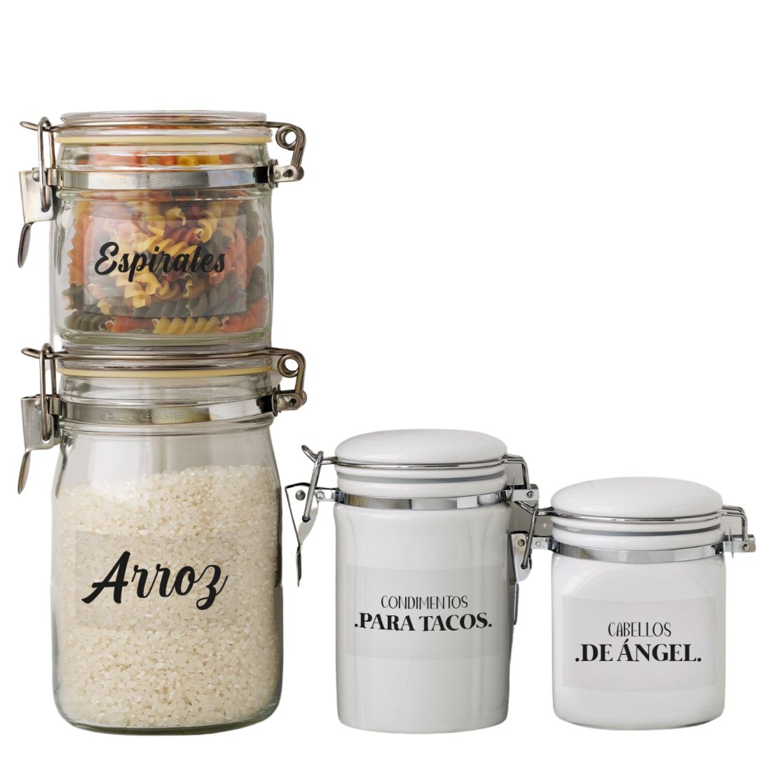 Stickers para identificar frascos y condimentos en la cocina - Marca2