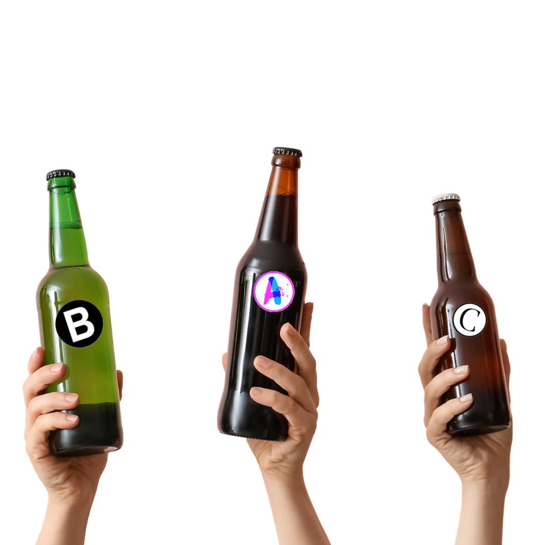 Stickers para identificar vasos copas y botellas. - Marca2