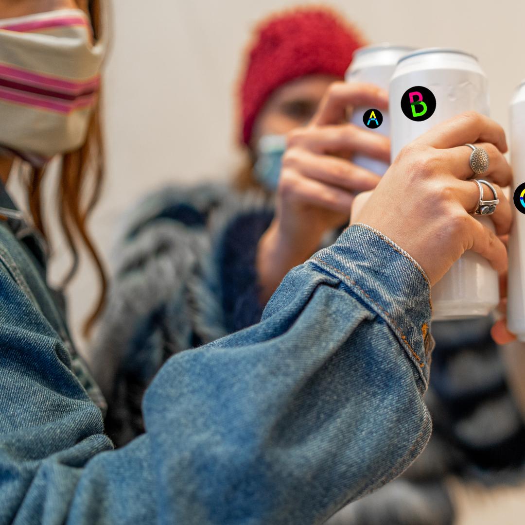 Stickers para identificar vasos copas y botellas. - Marca2