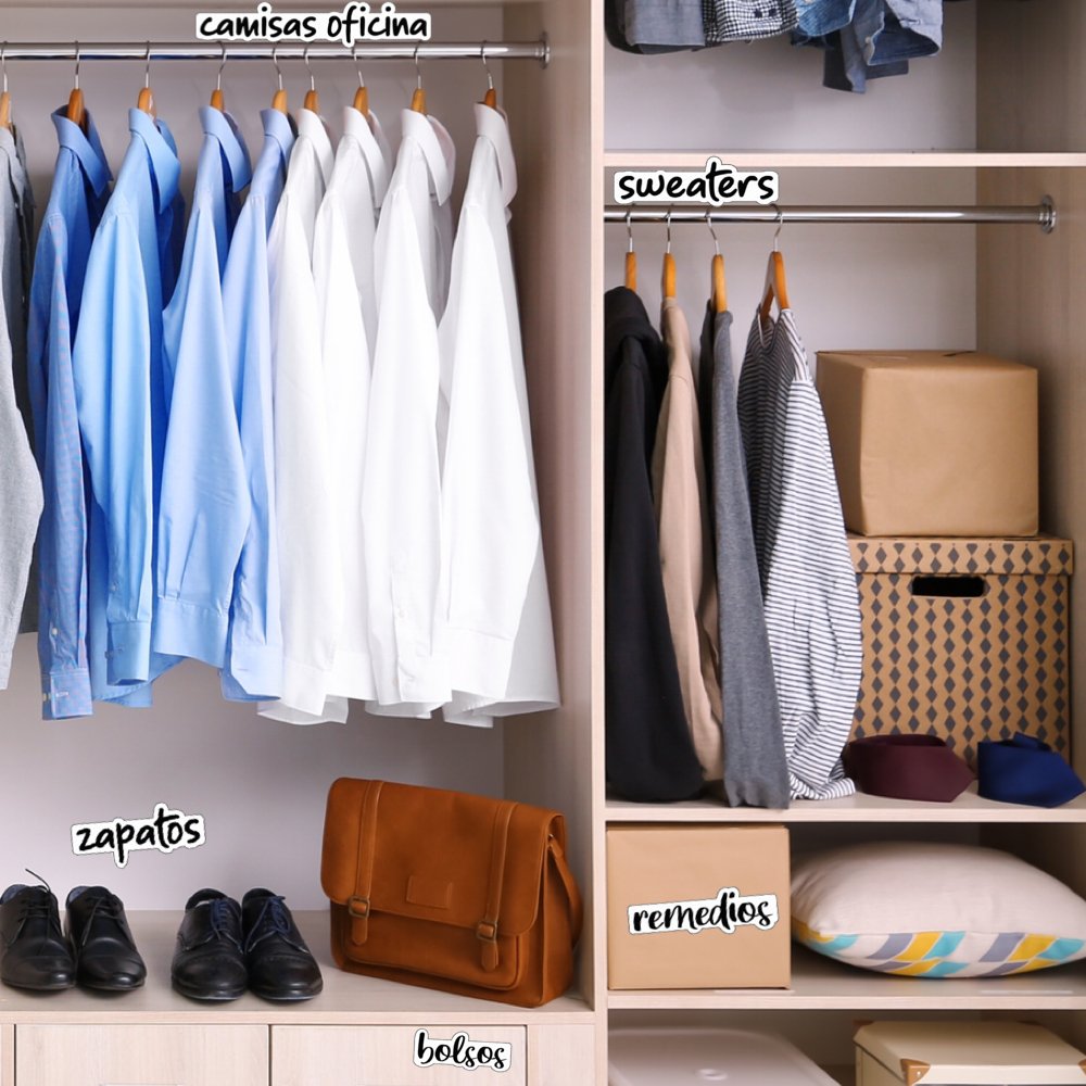 Stickers para organizar CLOSET DE HOMBRES - Marca2