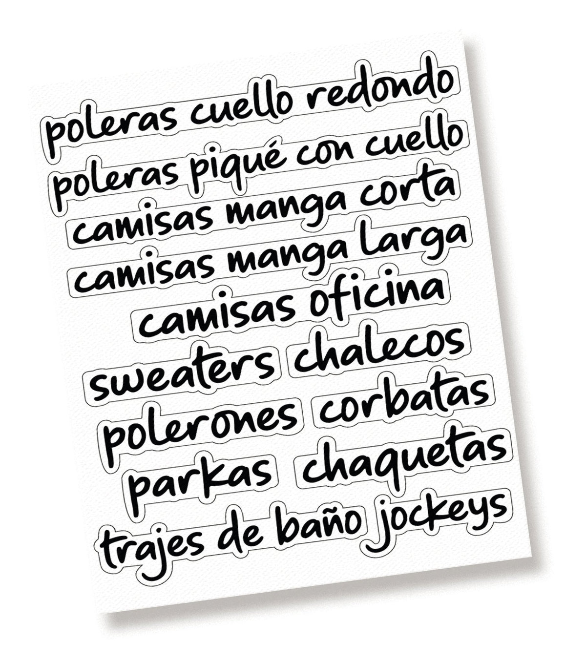 Stickers para organizar CLOSET DE HOMBRES - Marca2