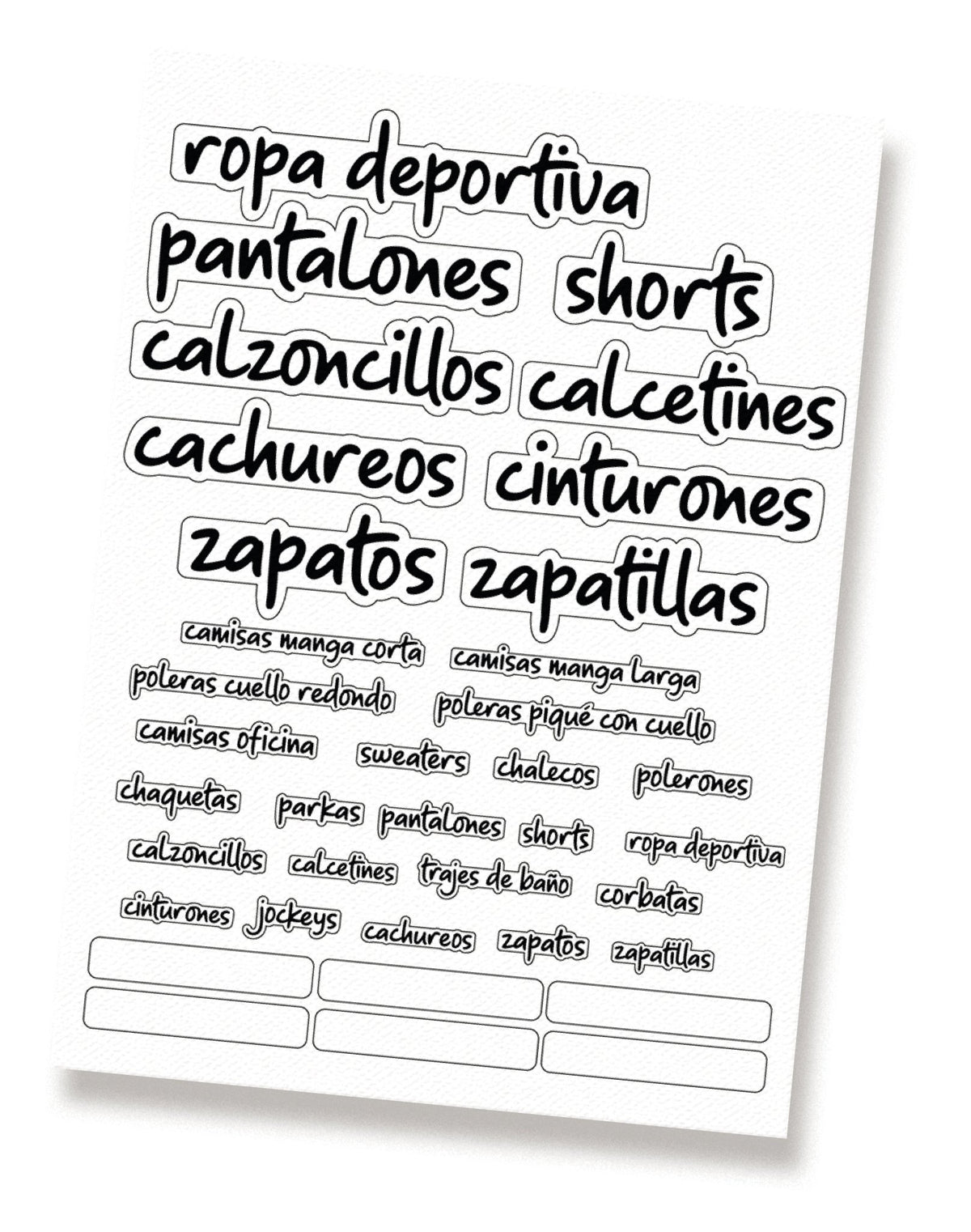 Stickers para organizar CLOSET DE HOMBRES - Marca2