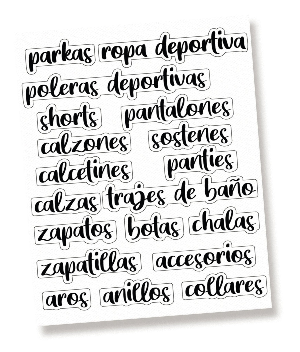 Stickers para organizar CLOSET DE MUJERES - Marca2