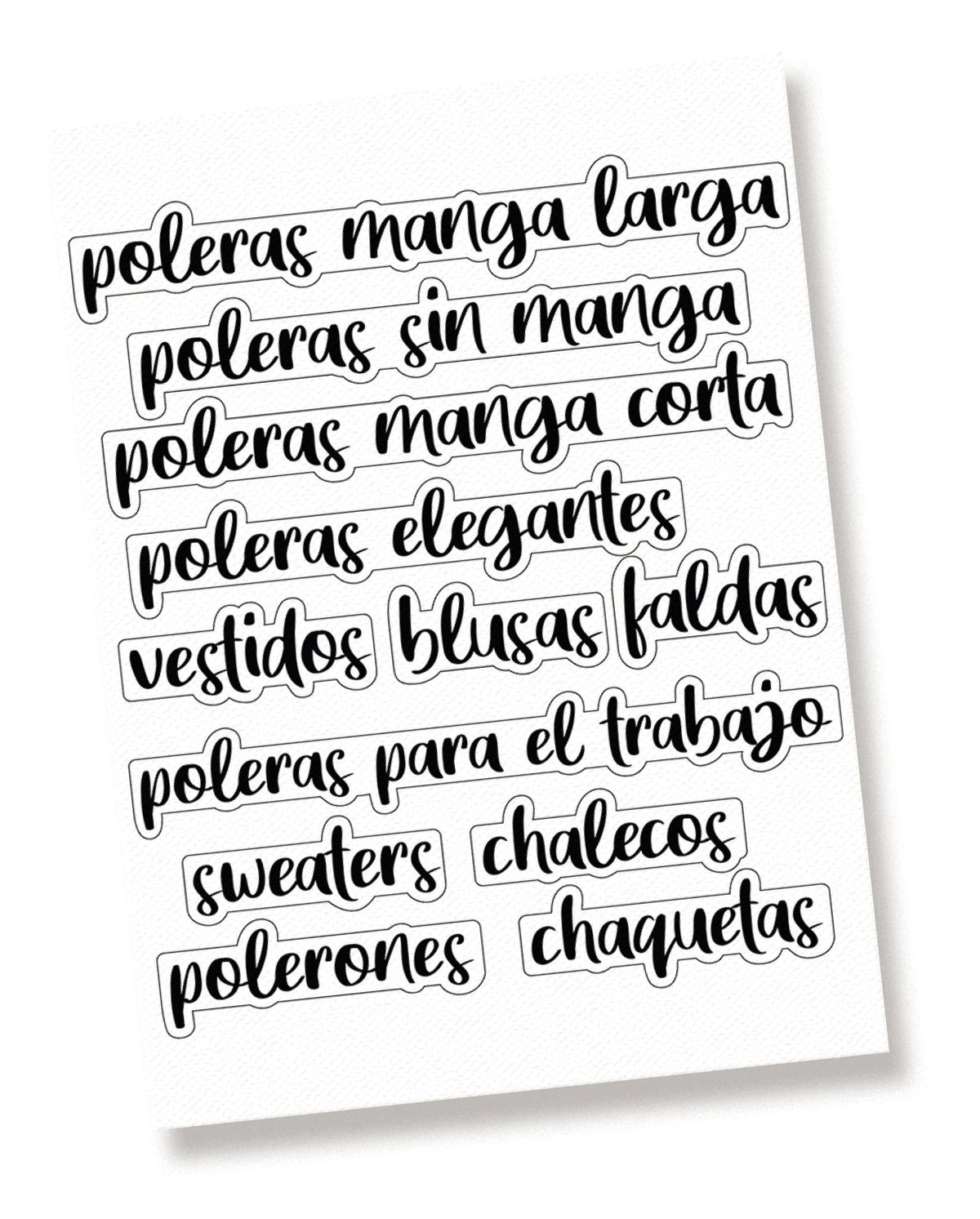 Stickers para organizar CLOSET DE MUJERES - Marca2